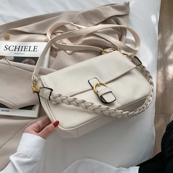 

HOT Niche Design Retro All-match Handbags 2020 Autumn New Fashion Two-shoulder Underarm Bag Simple Messenger Bag Width: 30cm