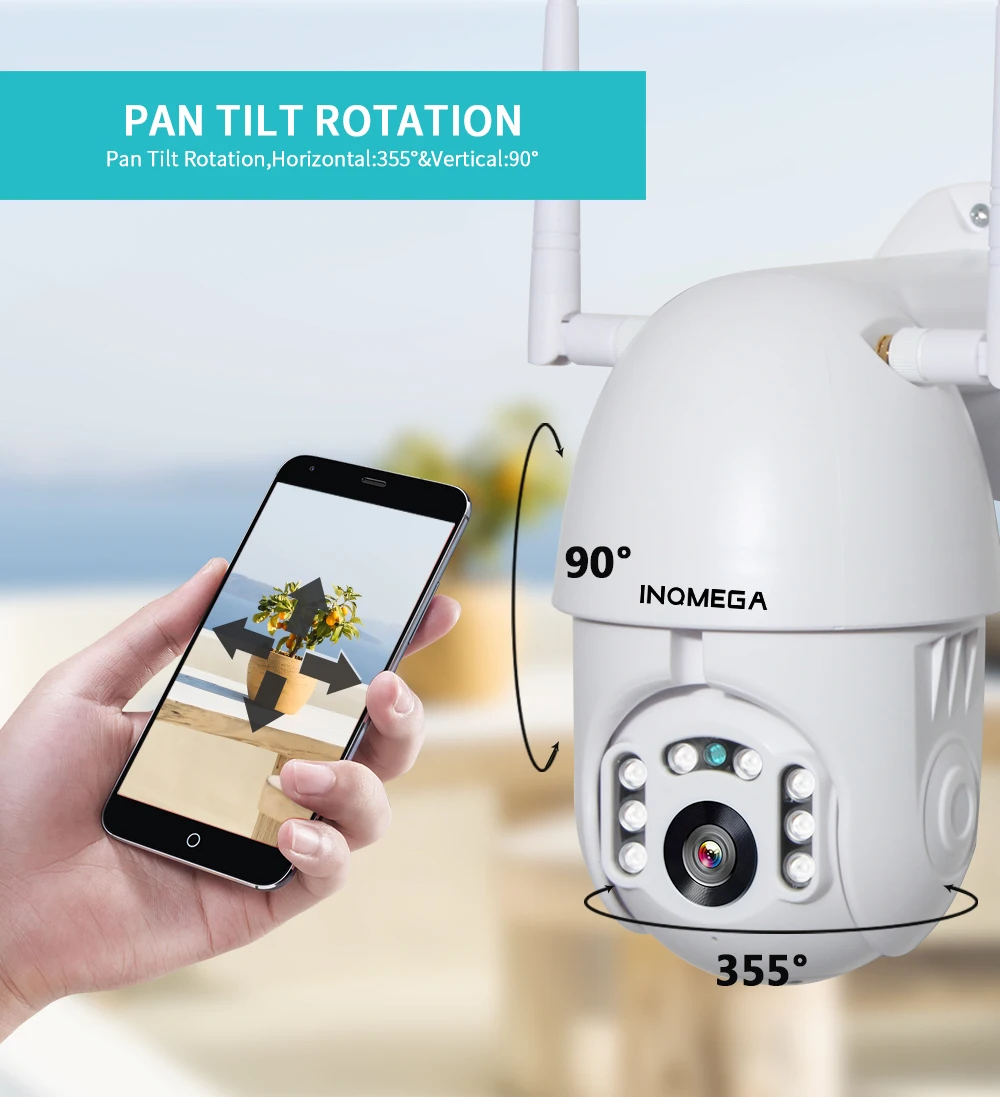 INQMEGA 1080P Tuya автоматическая камера слежения Wifi IP WiFi безопасность дома PTZ купольная