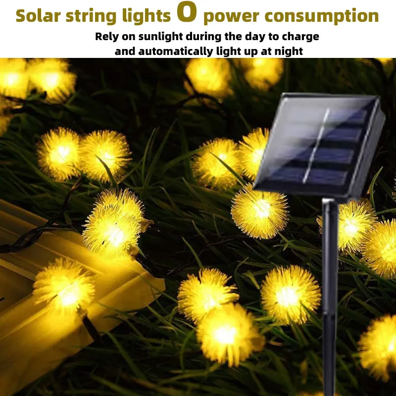 LED Solar string lights Waterproof String Fairy Leds Light Outdoor Garden Decoration Lamp Home Dandelion lighting | Лампы и освещение