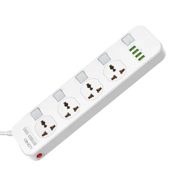 

Smart Power Strip Surge Protection 4AC Unicersal Socket Individual Switch 4USB Charger Adapter Phone 2m Extension Cord Socket