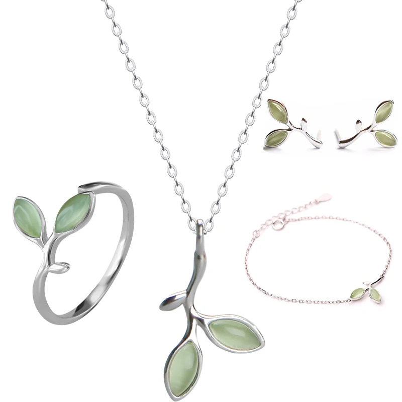 REETI Boho Jewelry Sets 925 Sterling Silver Necklaces Charm Bracelet Ring for Women