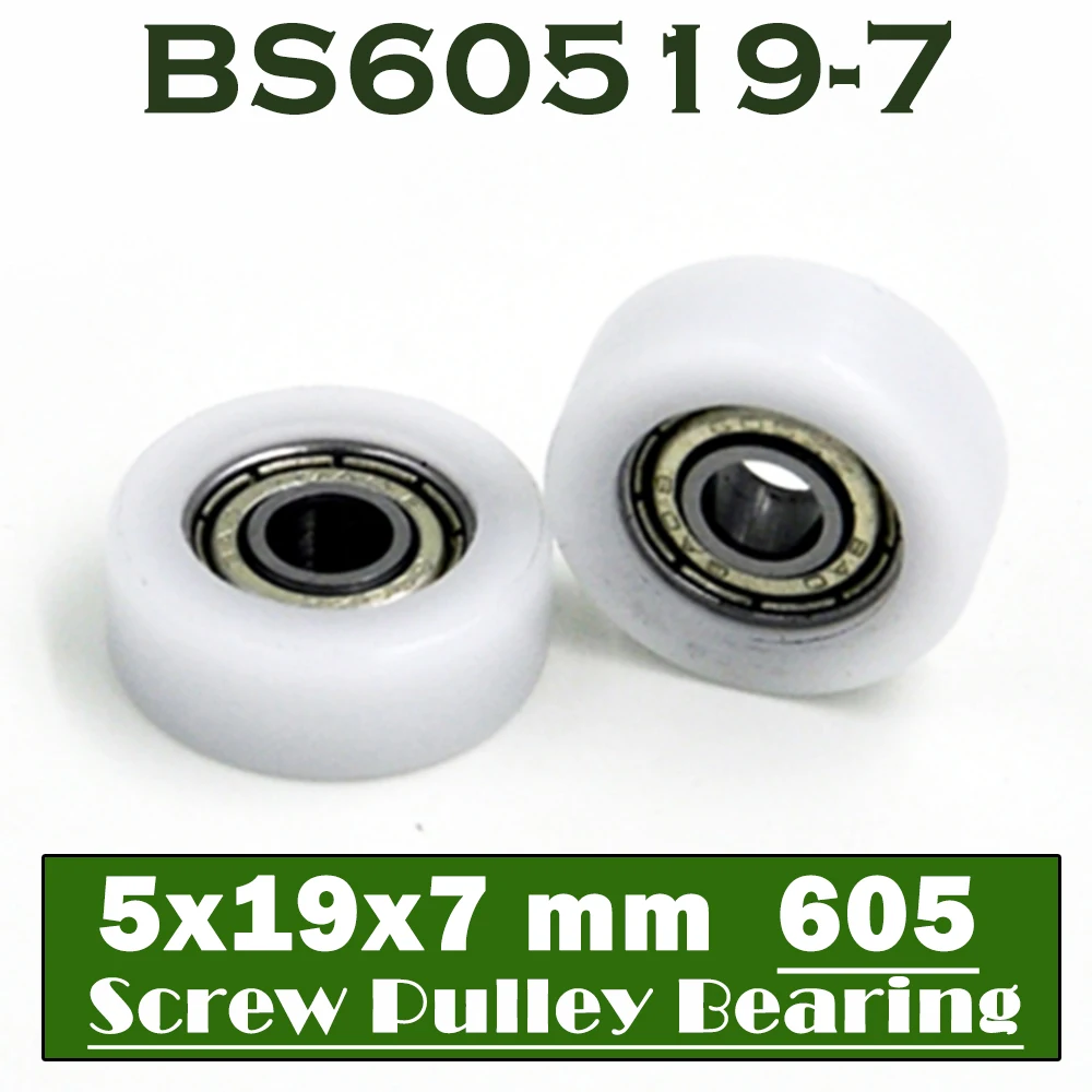 

605 ZZ Ball Bearing Covered With POM Plastic 5*19*7 mm ( 2 PCS ) Plastic Pulley Bearings 605 Z 2Z