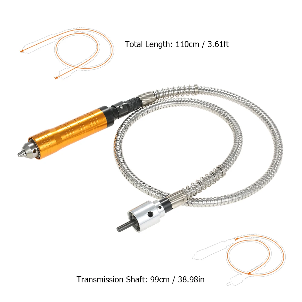 

6mm Rotary Grinder accessories 110cm Flexible Flex Shaft Tube 0-6.5mm Handpiece for Electric Drill Rotary Tool Accessory