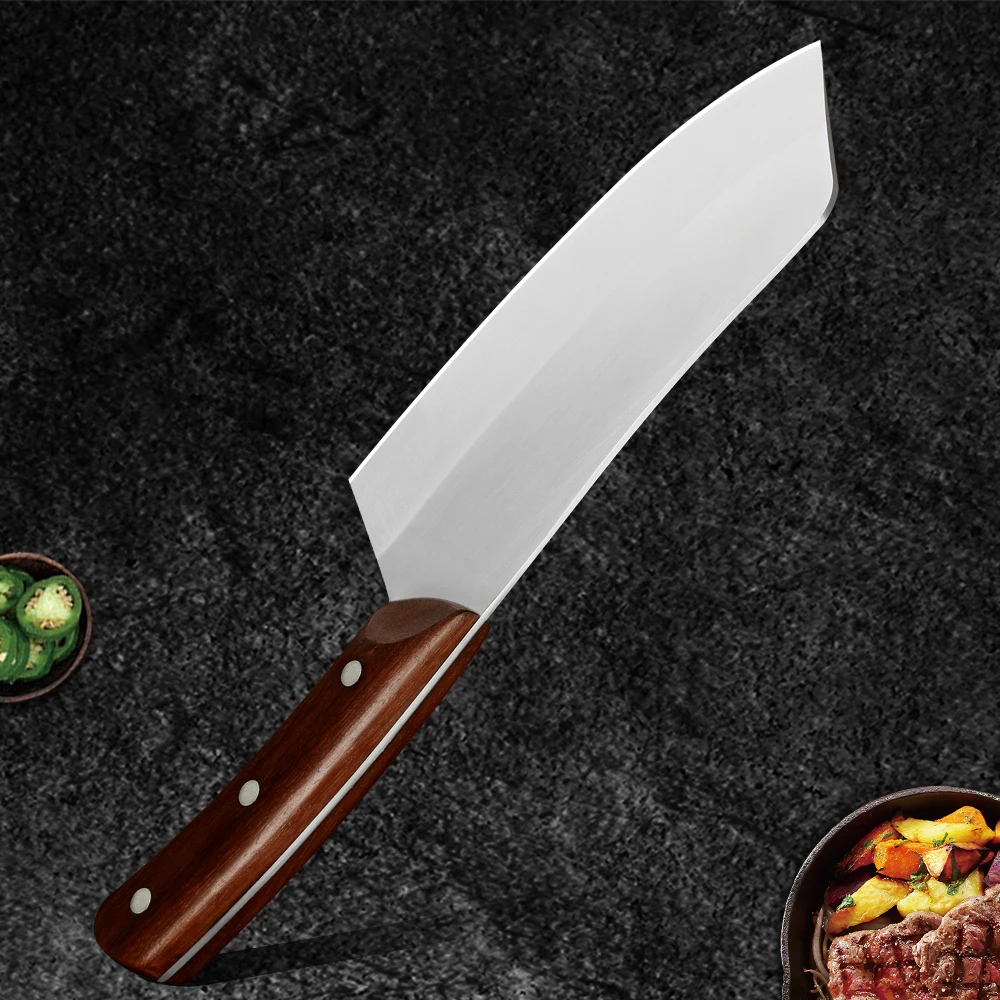 Damask 7.5 inch 4Cr13 Stainless Steel Kitchen Cooking Knives Wooden Handle For Cutting Bones Meats Fish Full Tang Box | Дом и сад