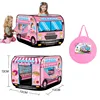 Foldable Game Play House Fire Truck Police Bus Pop Up Toy Tent Playhouse Cloth Gift For Children Firefighting Model Dopship 4
