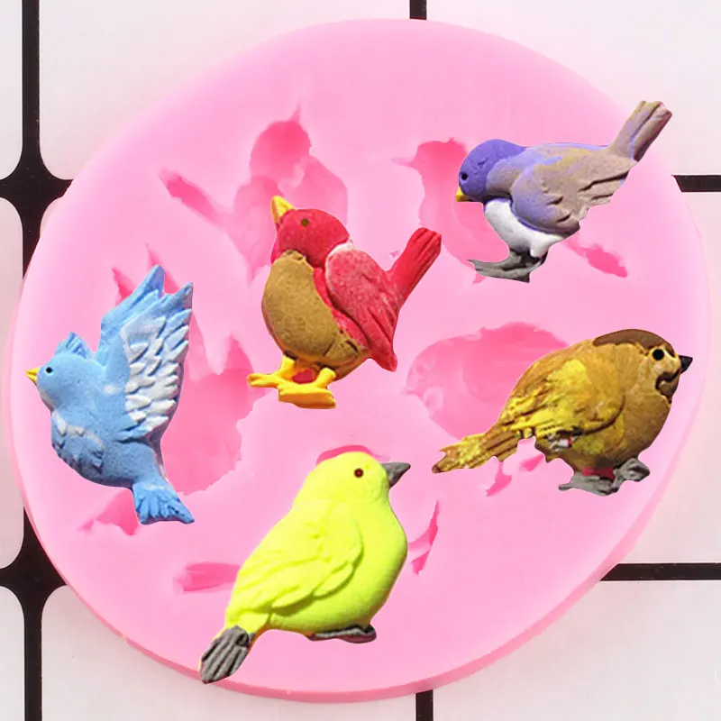 3D милые птицы силиконовые формы шоколада DIY Инструменты для выпечки инструменты