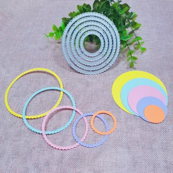 

Wave Edge Circle Round Metal Cutting Dies Stencil Template for Embossing DIY Scrapbooking Paper Album Cards Making New Dies 2019