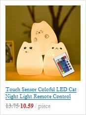 Медведь кошка собака свинья панда светодиодный Ночной светильник сенсорный Сенсор красочные USB таймер силиконовый чехол с персонажами из мультфильмов, подарок на Рождество, подарок для детей, рождественский подарок