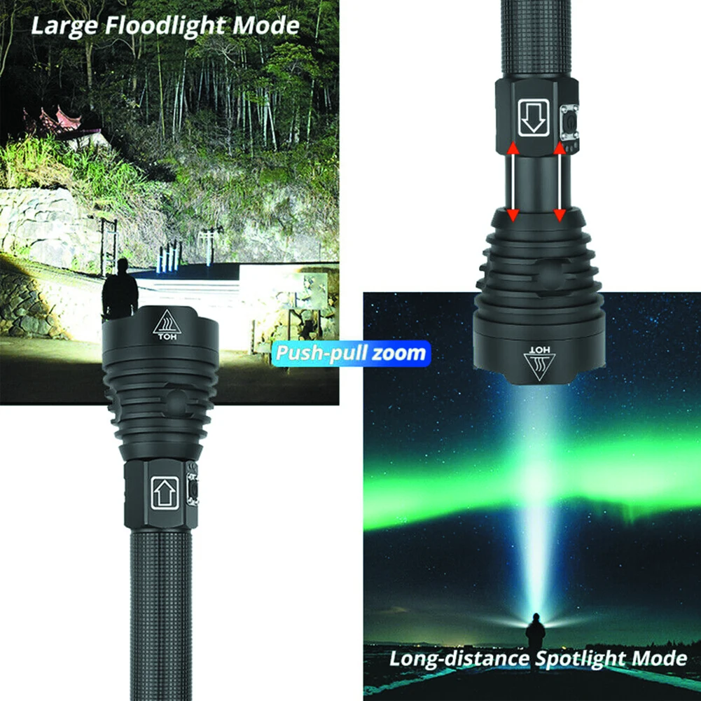 1000m XHP90 linterna led Flashlight Usb Zoom antorcha 18650 or 26650 battery 1 year Guarantee To Keep sth  In Good Repair