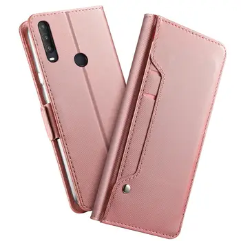 

For Alcatel 1S 2020 Case Card PU Leather Flip Stand Wallet Full Protection Cover with Mirror Shell For Alcatel 1S 2020 Case