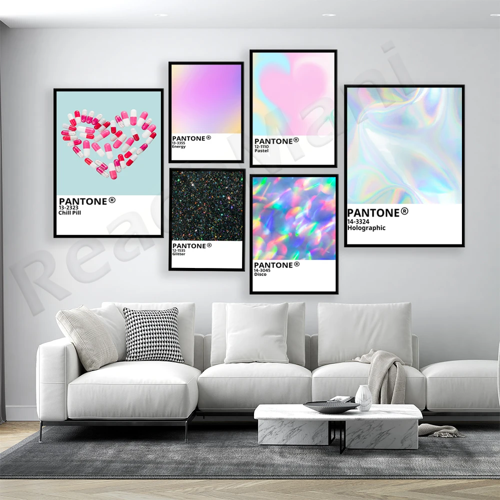 Stampe Pantone, Pillola Fredda, Ispirazione Del Mercato Floreale Pantone, Poster Sfumati Pantone, Stampe Preppy, Eclettiche