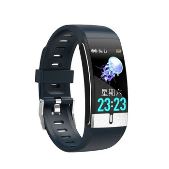 

[SPO2 Monitor] E66 Thermometer ECG+PPG Heart Rate Blood Pressure O2 Monitor Smart Wristband Waterproof USB Charging Smart Watch