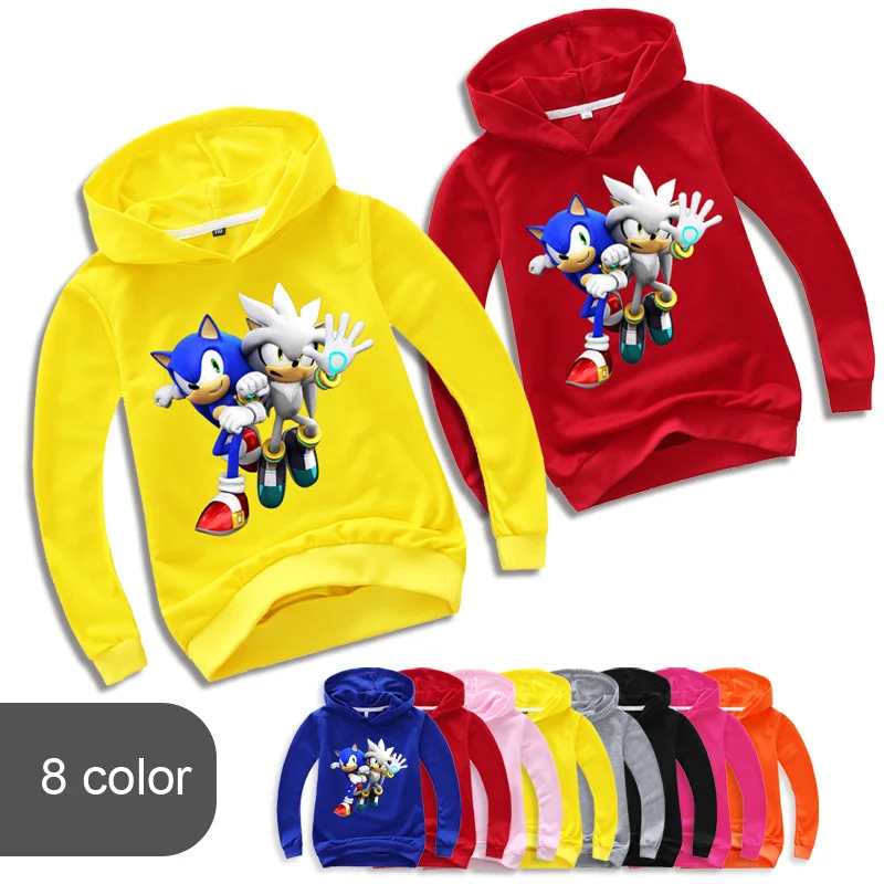 Sonic The с принтом ЁЖ Детский свитер капюшоном для маленьких мальчиков мультяшный