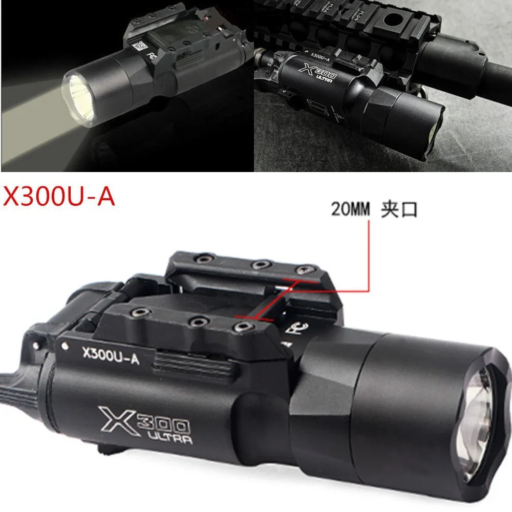 Tactical Bright X300U Ultra LED Flashlight For Rifle 20mm Picatinny Rail 