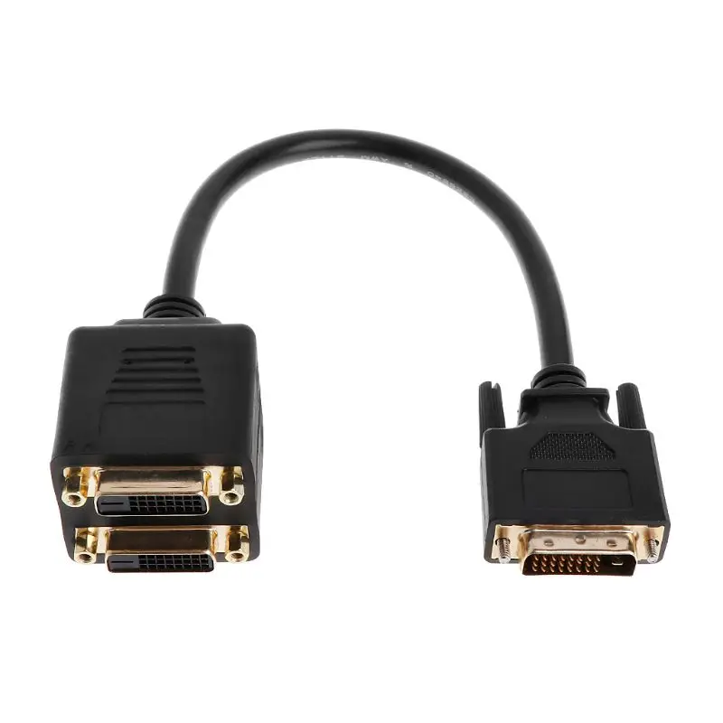 DVI штекер на 2 DVI-I Женский Видео сплиттер кабель адаптер для 1080P HDTV проектор ПК ноутбук