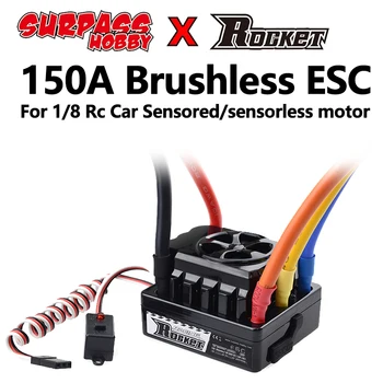 

Surpass Hobby Rocket 150A Brushless Sensored ESC Waterproof Electric Speed Controller 6-8.4V/3A BEC for 1/5 1/8 RC Monster Car