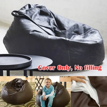 

Faux Leather Large Kids Adults Bean Bag COVER ONLY Indoor/Outdoor Beanbag PU Leather Waterproof Chair Cover NO FILLING