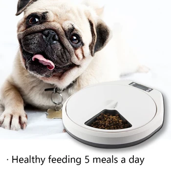 

Dog Cat Pet Feeder Container Intelligent Programmed Daily Dispenser Dry Wet Electric Automatic Timing Large Capacity 5 Trays