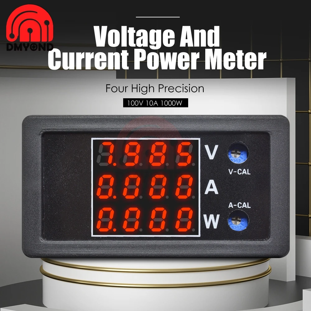 Постоянный ток 0-100 в 10 А 1000 Вт светодиодный цифровой вольтметр Амперметр ваттметр Напряжение Ток питание счетчик энергии тестер монитор