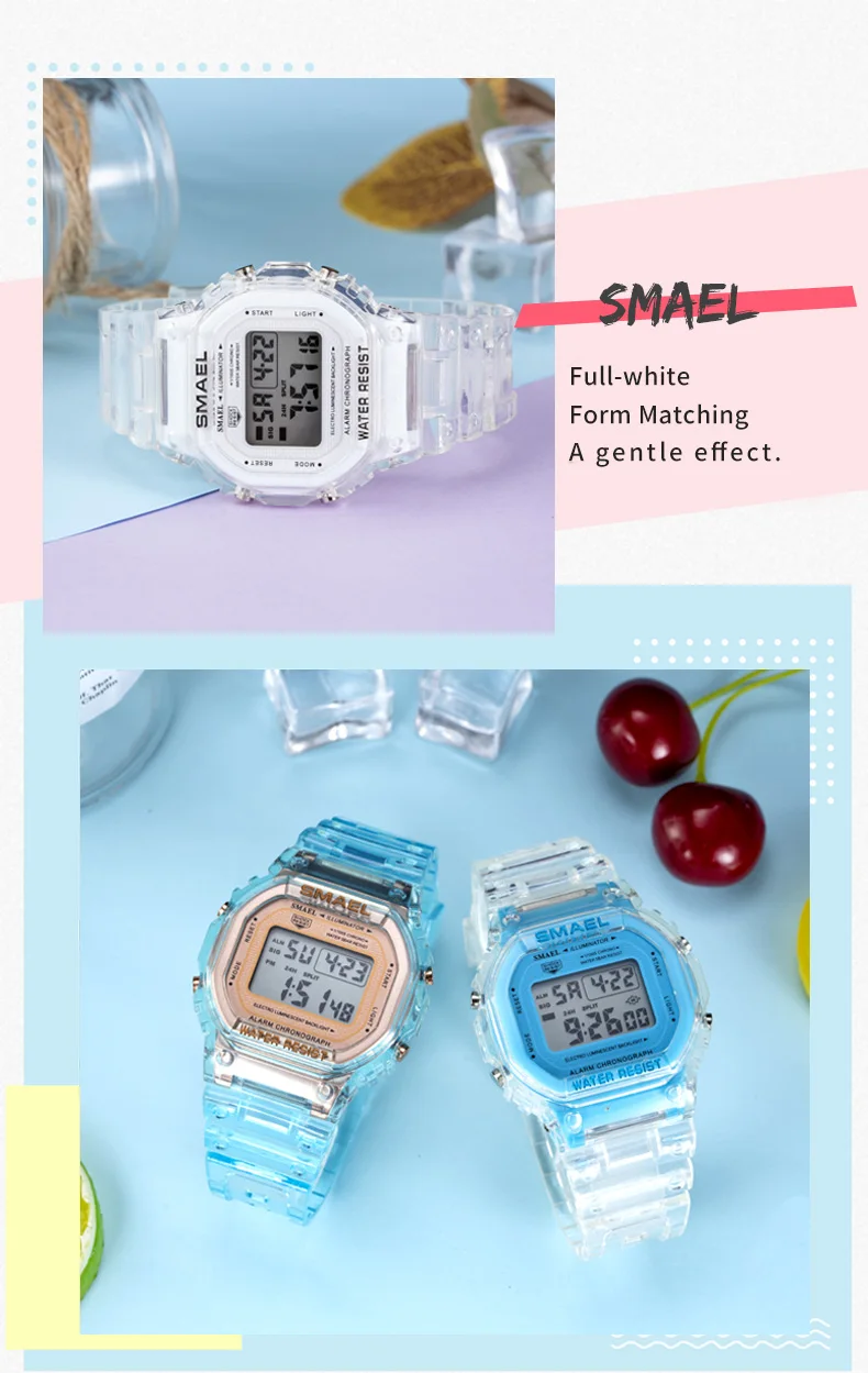SMAEL, модные женские цифровые часы, люксовый бренд, студенческие спортивные часы, унисекс, светодиодный, электронные наручные часы, часы для девушек, Montre Femme
