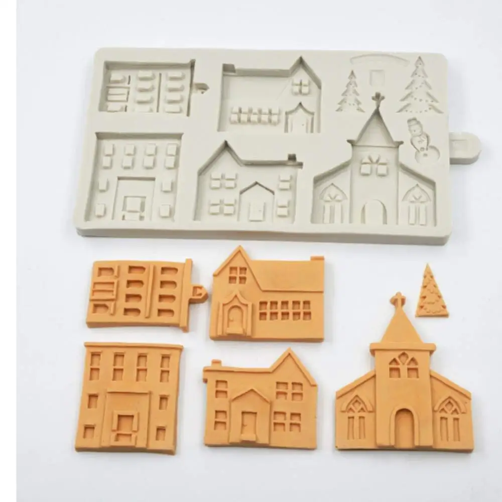 3D Рождественский имбирный домик силиконовая форма для изготовления бисквитов