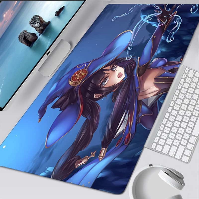 Genshin Impact Large Gaming Mouse Pad Kawaii Mousepad DIY Gamer 900x400 Rubber Keyboard Mats Desk Pad Mat Table Mausepad Carpet
