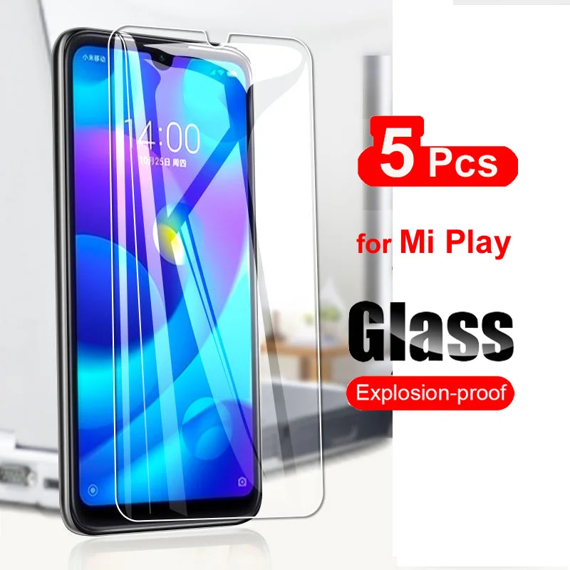 

5Pcs Screen Protector Tempered Glass on For Xiaomi Mi Play Full Protective Glass Film For Xiaomi Mi Play Glass 0.26mm 9H