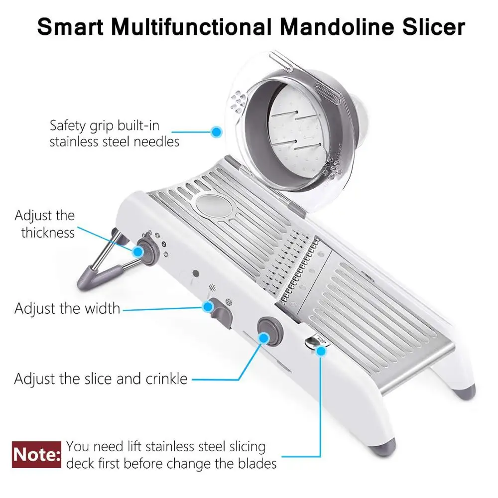  Smart Mandoline Manual Vegetable Fruit Slicer Potato Carrot Grater Fruit Slicer Cutter Chopper Juli - 4000114315883