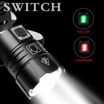 

XHP70 Powerful Headlamp Rechargeable USB Led Headlight Head Flashlight Fishing Head Lamp Waterproof Hunting 18650 Battery