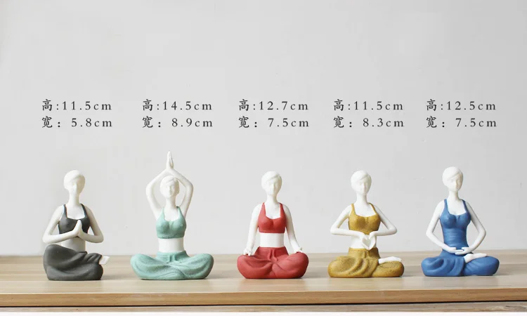 Creative Yoga Beauty Figurines Ceramic Character Decoration Crafts Office Tea Ceremony Accessories Statue Boutique Souvenir Gift