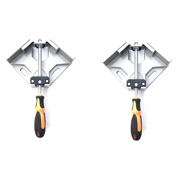 

2 Set Of 90 Degree Corner Clamp Right Angle Clamp Aluminum Alloy Made,Adjustable Swing Jaw Corner Clamp,Woodworking Vice Wood Me