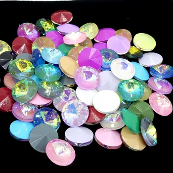 

Wholesale new Color 30pcs ELEMENTS Crystal glass Rivoli loose round Beads 10mm Multiple colors