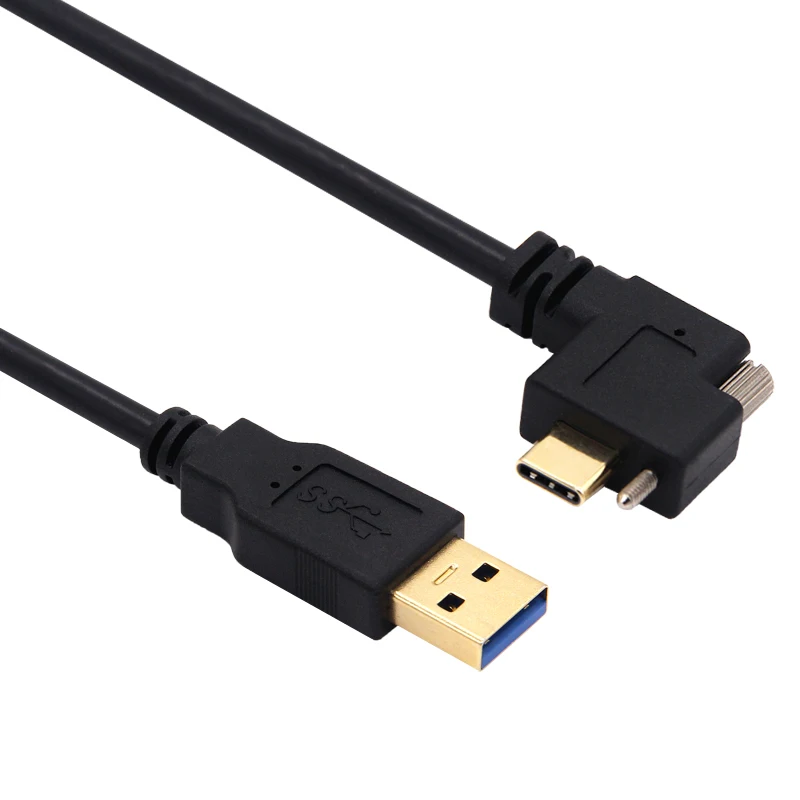 

Панельное крепление USB3.0 «папа» на USB 3,1 USB-c Type-C вверх вниз влево вправо 90 градусов с двойными винтами блокирующий Штекерный кабель для передачи данных USB3.0