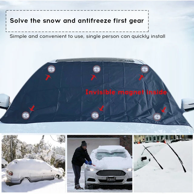 Car Windshield Cover,windshield Magnetic Snow Cover Winter, Windscreen Cover  With Side Wing Mirror Cover,car Frost Windscreen Cover,snow Ice Frost Sun