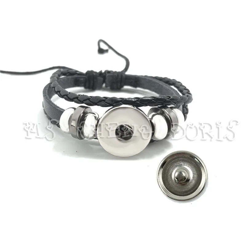 皮绳按扣手链背面