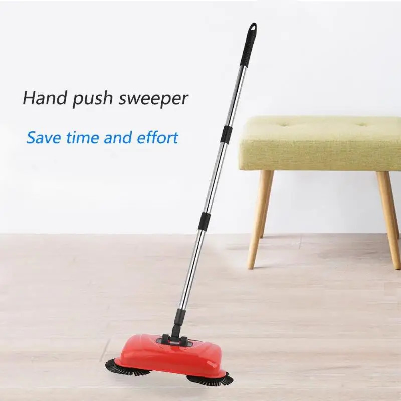 Stainless Steel Sweeping Machine Push Type Hand Push Magic Broom Dustpan Handle Household Cleaning Package Hand Push Sweeper Mop