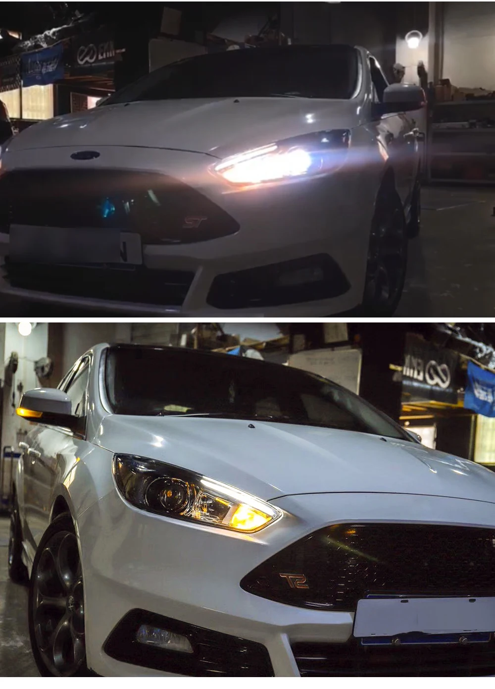 Автомобильный мигающий 1 пара фар в сборе для Ford Focus 4 фары ST дизайн светодиодный DRL HID вариант ксеноновый луч