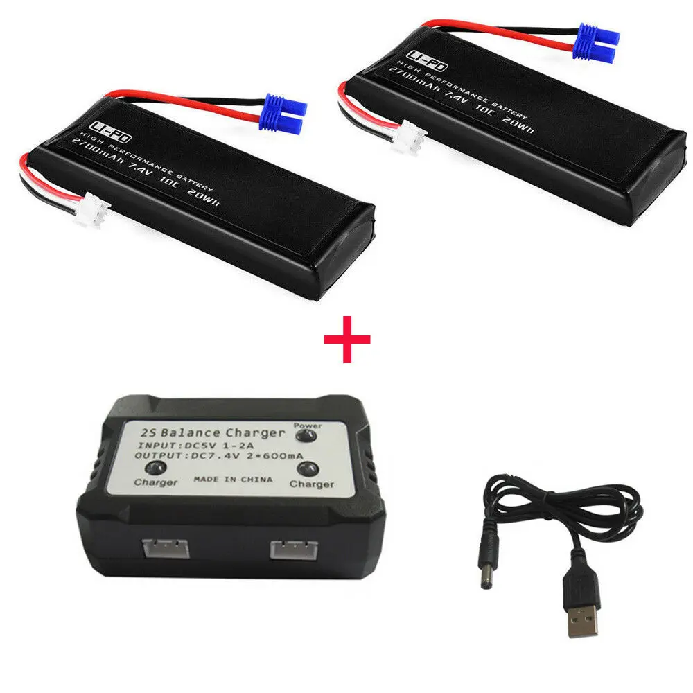 

US 10C 7.4V 2700mAh Li-po Rechargable Battery for Hubsan H501A H501S X4 Quad Accessory