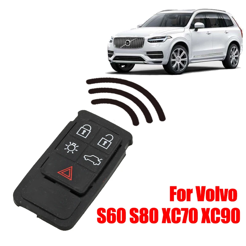 5 Buttons Remote Key Pad Rubber Mat FOB Silicone Case For Volvo S60 S80 XC70 XC90 Replacement Parts Auto Accessories | Автомобили и