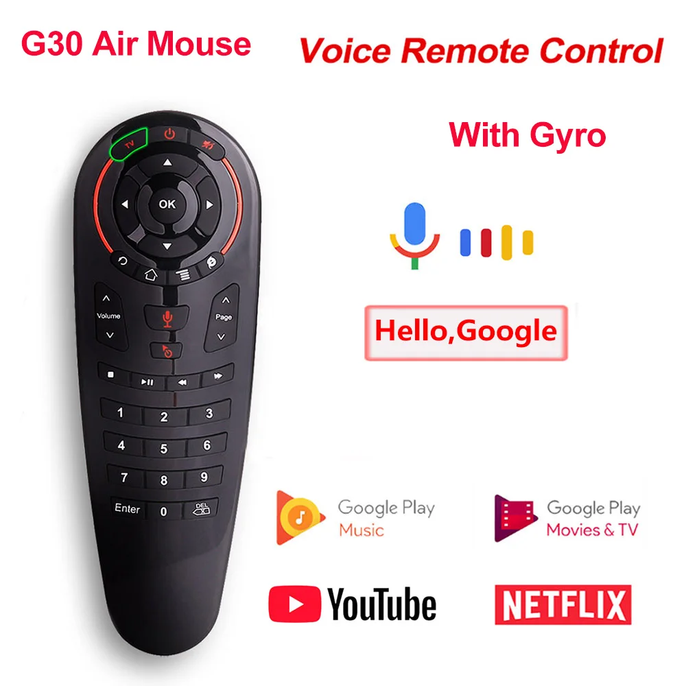 G30 Air Mouse G30 голосовой пульт дистанционного управления 2,4G Беспроводная воздушная мышь G20S/G10 33 клавиши ИК обучение гироскоп зондирование пульт дистанционного управления для Android tv BOX/мини-ПК - Цвет: G30 Air Mouse