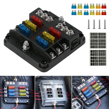 

6 Way Blade Fuse Box Holder for Car Boat Marine Trike Car Fuses Car Circuit Standard 20A 15A10A 5A
