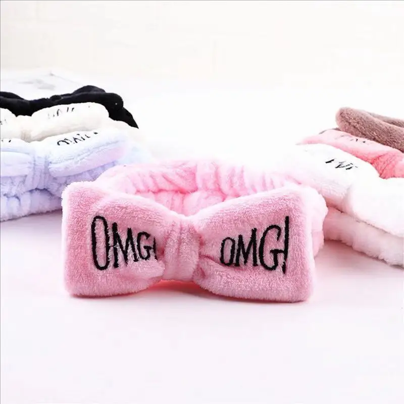 2019 Новый OMG с буквенным принтом коралловый флис мыть уход за кожей лица ободок