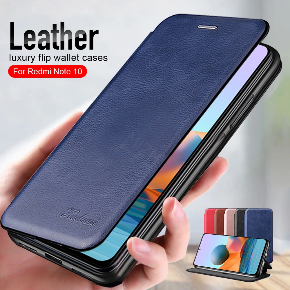 Funda magnética con tapa de cuero para xiaomi Redmi note 10 Pro 10pro 10s not10, soporte para billetera