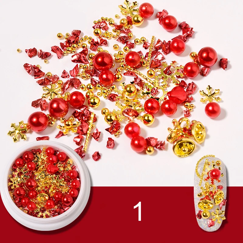 1 коробка для ногтей цветные рождественские Стразы 3D смешанные цветные наклейки для самостоятельного дизайна с изогнутыми ногтями Пинцет кристаллы Камни для ногтей