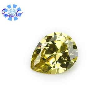 

High quality gemstones, AAA,Olive yellow color Pear shape Cubic Zirconia ,for jewelry making(1pcs)