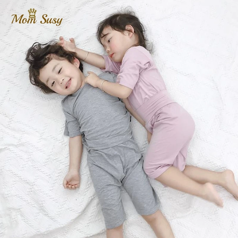 Детская одежда детский пижамный комплект для девочек детская сна из модала