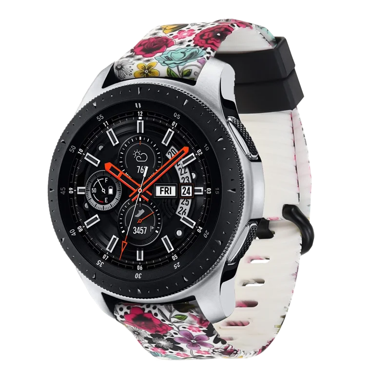 Силиконовый ремешок для часов с принтом для huawei Watch GT 2 46 мм/GT2 Active 46 м Смарт-часы 22 мм ремешок для samsung galaxy S3 - Цвет: classic flower