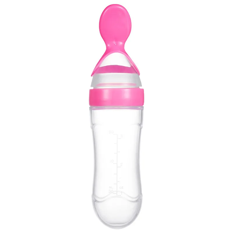 Baby rice cereal bottle baby silicone milk bottle squeeze spoon