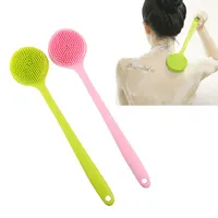Silicone world Bath Brush Back Body Bath Shower Scrubber Brushes Long Handle Exfoliating Skin Massage Brush Silicone Scrubber 2