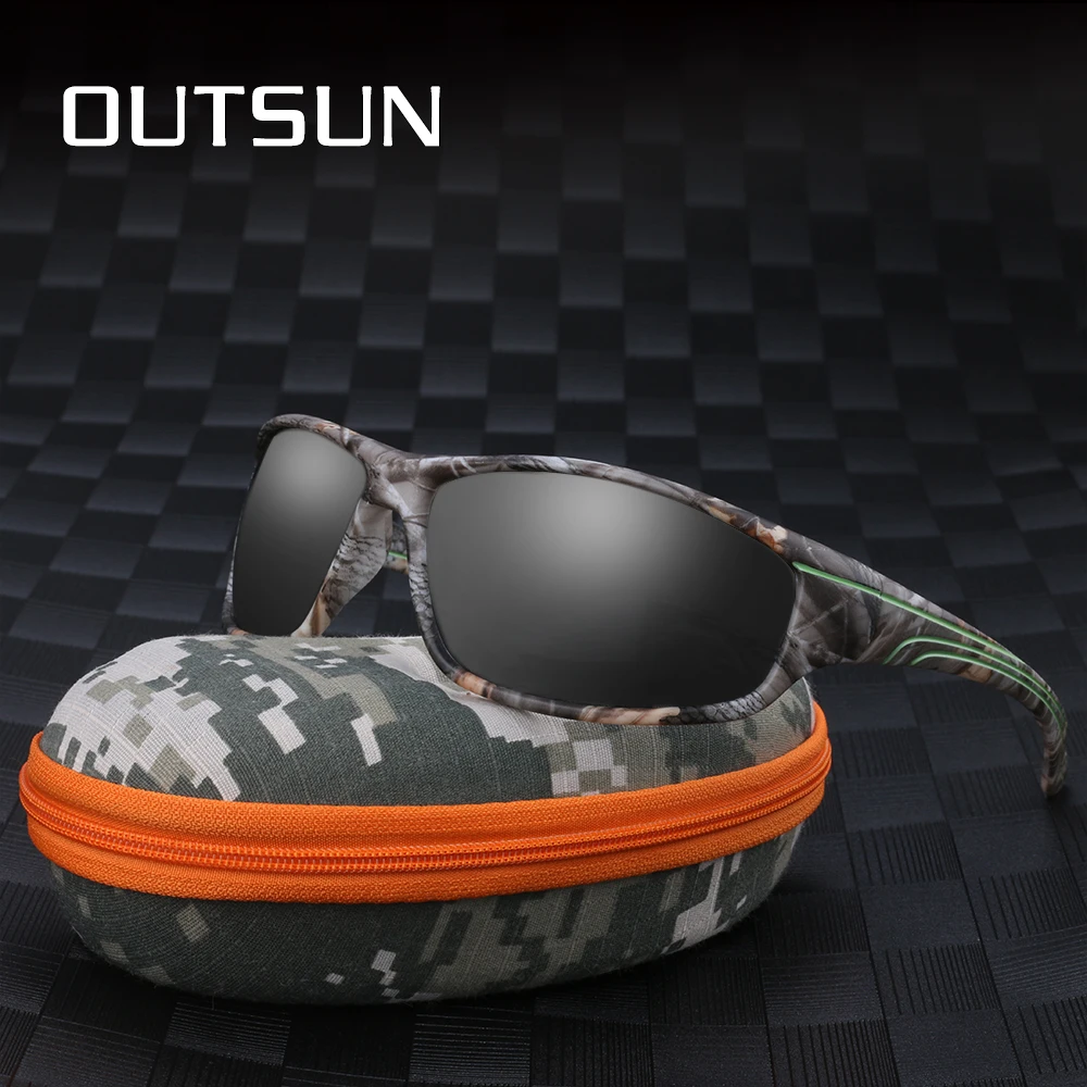 Мужские поляризованные солнцезащитные очки OUTSUN новинка 2020 оправа в камуфляжном